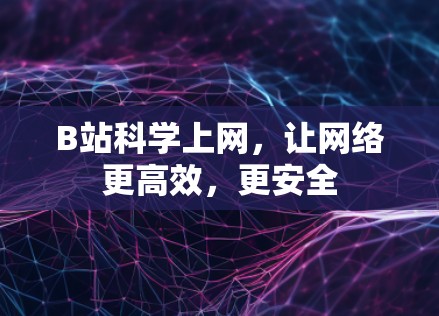 B站科学上网,让网络更高效,更安全 B站科学上网,让网络更高效,更安全
